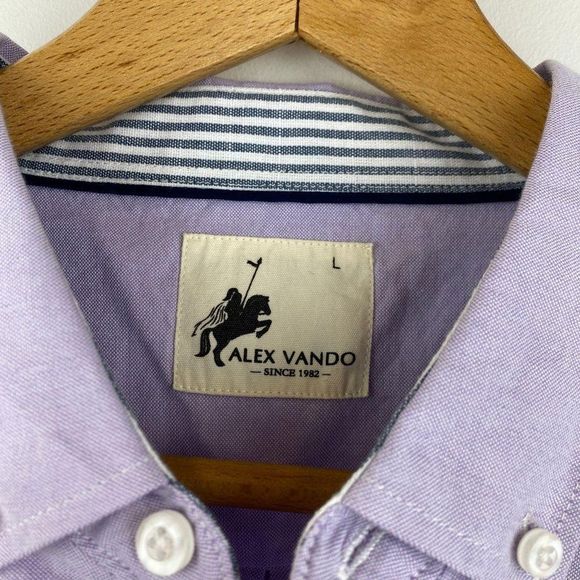 ALEX VANDO Pastel Purple Men Shirt NWT 100% Cotton - Picture 2 of 6